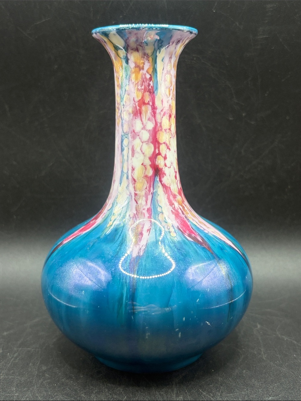 Noritake Vintage Art Decor Flambe Lava Glaze Ceramic Vase Vessel Home Decor
